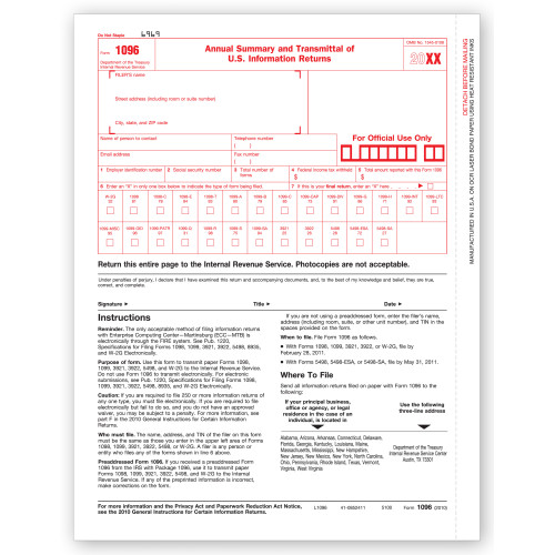Laser 1096 Transmittal Form Laser 1096 Transmittal Form