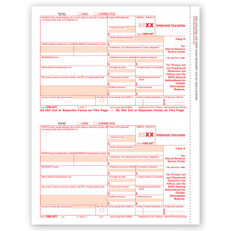 Laser 1099 INT Income, Federal Copy A