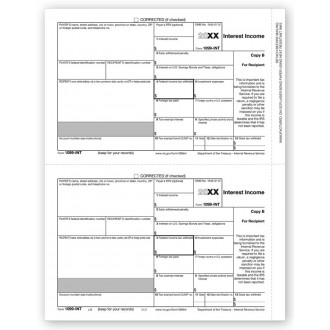 Laser 1099 INT Income, Recipient Copy B, Bulk