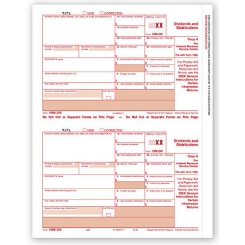 Laser 1099 DIV Income, Federal Copy A Laser 1099 DIV Income, Federal Copy A