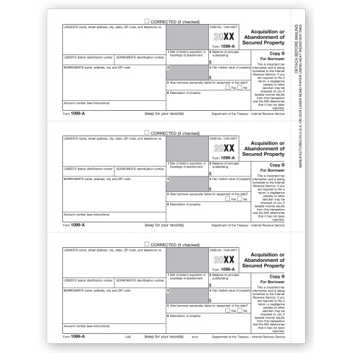 Laser 1099 A, Borrower Copy B Laser 1099 A, Borrower Copy B