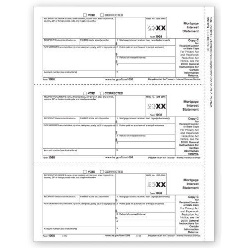 Laser 1098 Mortgage Interest, Lender or State Copy C Laser 1098 Mortgage Interest, Lender or State Copy C