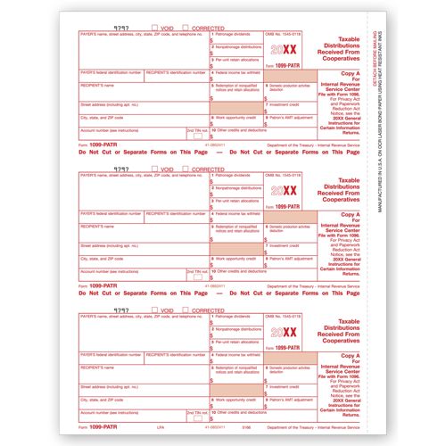 Laser 1099 PATR, Federal Copy A Laser 1099 PATR, Federal Copy A