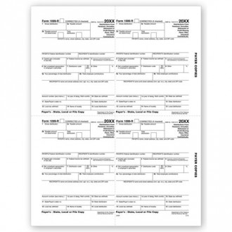 4 Up Laser 1099 R, Payer, State, Local or File Copy