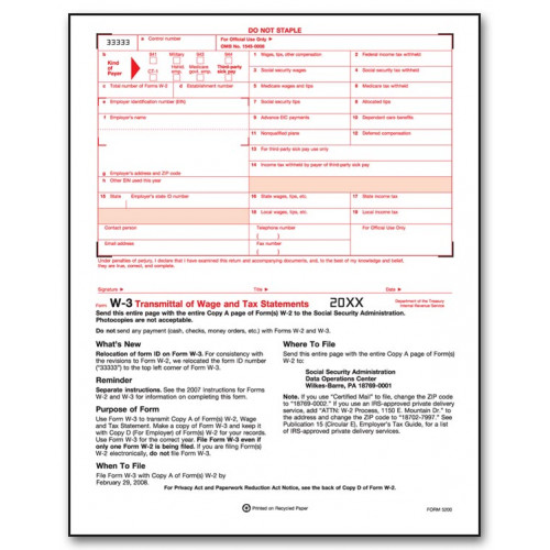 LASER W3 TRANSMITTAL 25 PK 