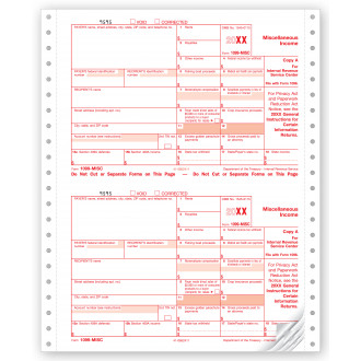 Continuous 1099 MISC Income Sets, Carbonless