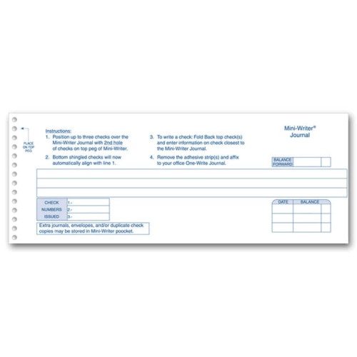 Mini-Writer® Journals - One-Write Checks - Business Checks Mini-Writer® Journals - One-Write Checks - Business Checks