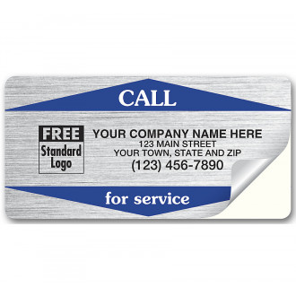 Call For Service Weather-Resistant Labels, Silver