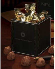 Pen & Pencil Cups with Faux Leather Pen & Pencil Cup with Cocoa Dusted Truffles 