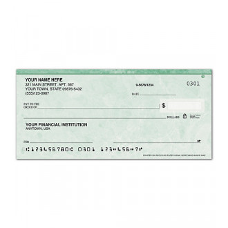 Personal Check - Green Marble