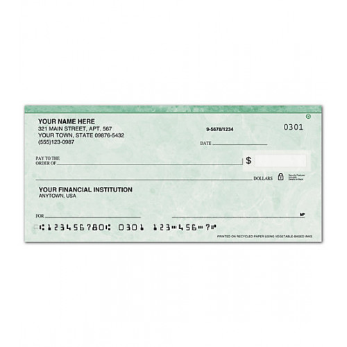 Personal Check - Green Marble 