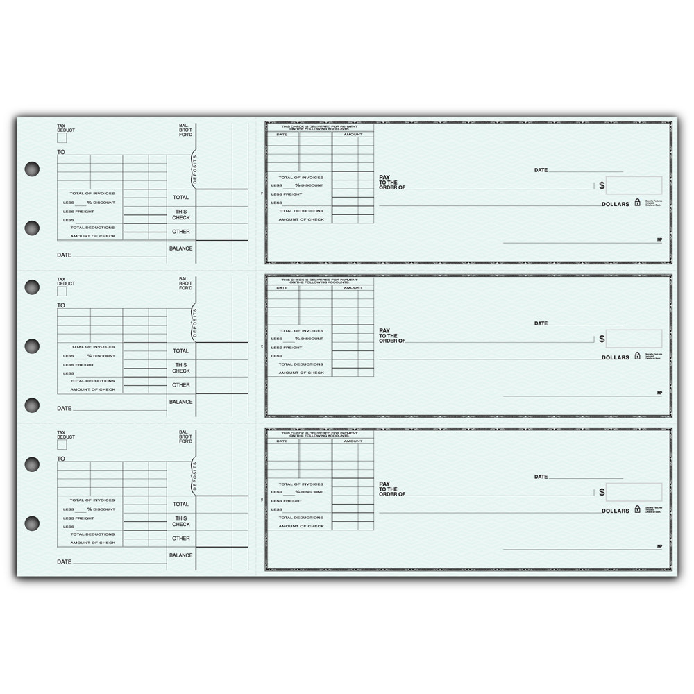  3-To-A-Page Checks with Voucher Stub (53223N) - 3-To-A-Page Checks  - Business Checks 