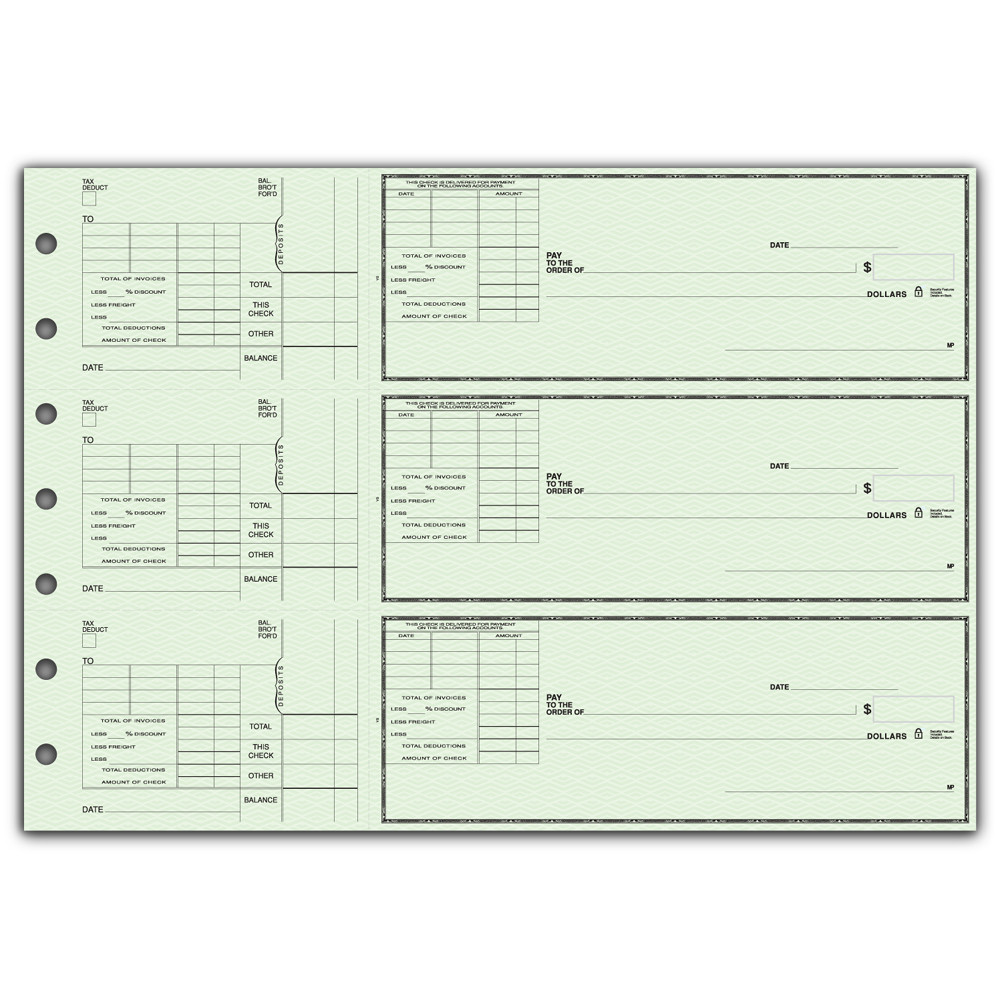 3-To-A-Page Checks with Voucher Stub (53223N) - 3-To-A-Page Checks  - Business Checks 
