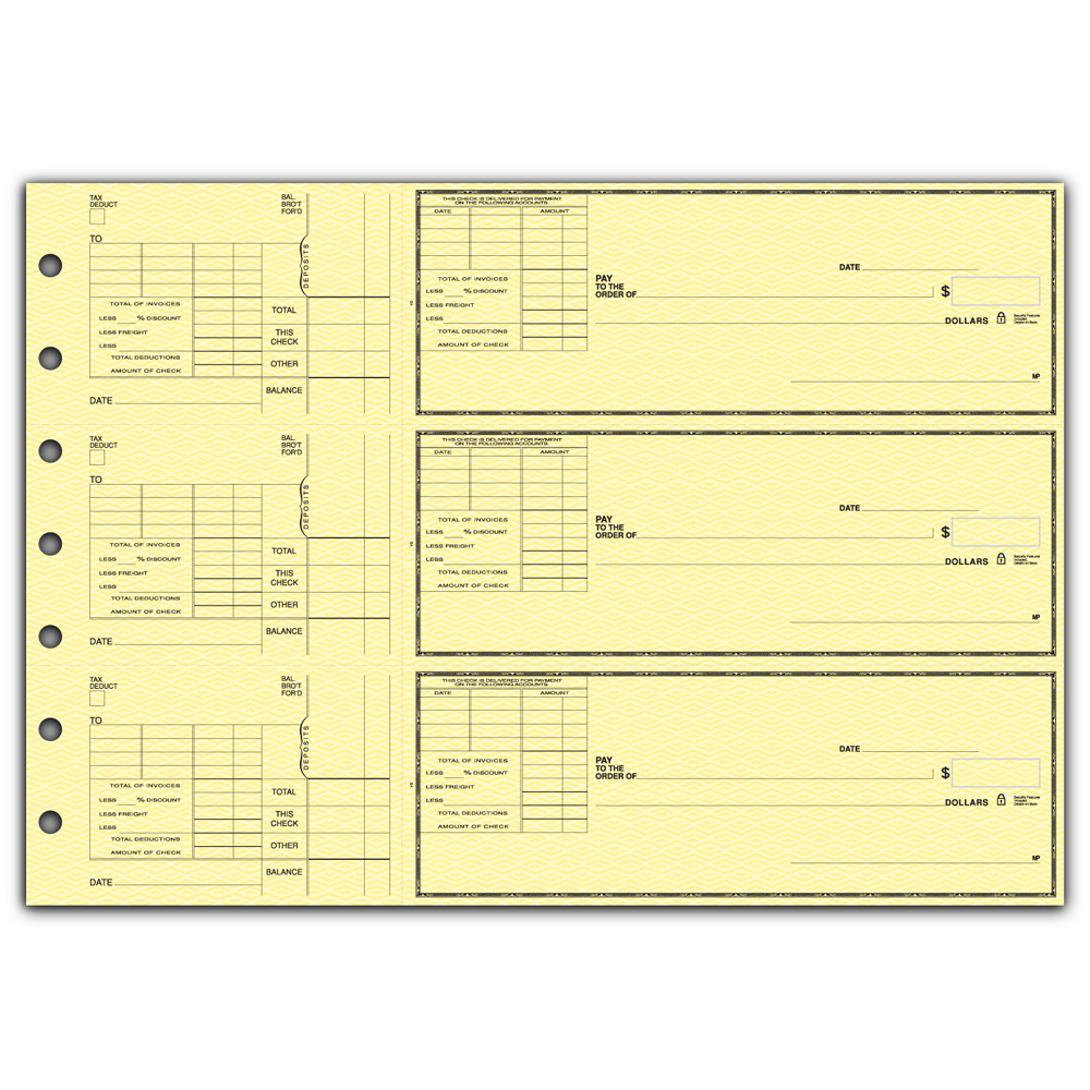  3-To-A-Page Checks with Voucher Stub (53223N) - 3-To-A-Page Checks  - Business Checks 