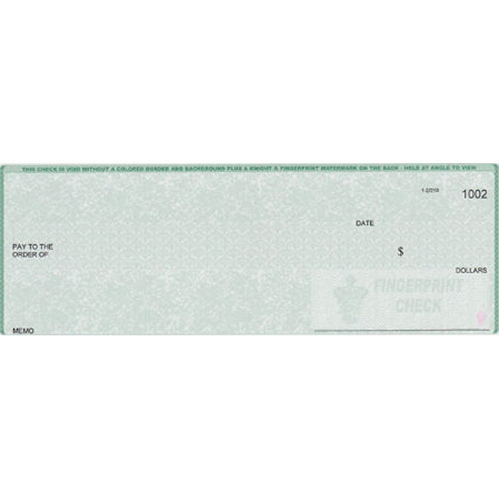 3 Checks per page Blank 