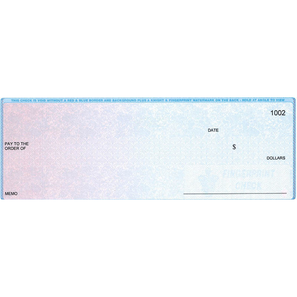 3 Checks per page Blank 
