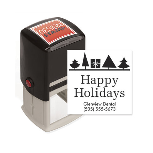 Holiday Trees & Gift Design Stamp - Self-Inking Holiday Trees & Gift Design Stamp - Self-Inking